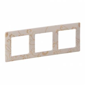 Рамка 3-постовая Legrand Valena Life Ампир бежевый 754113