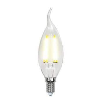 Лампа светодиодная филаментная (UL-00003248) Uniel E14 7,5W 3000K прозрачная LED-CW35-7,5W/WW/E14/CL GLA01TR