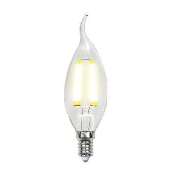 Лампа светодиодная филаментная (UL-00003248) Uniel E14 7,5W 3000K прозрачная LED-CW35-7,5W/WW/E14/CL GLA01TR