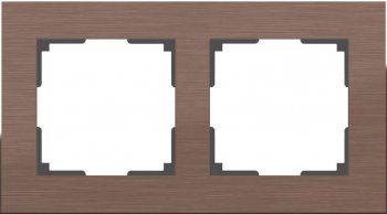 Рамка Aluminium на 2 поста алюминий коричневый WL11-Frame-02 4690389073694