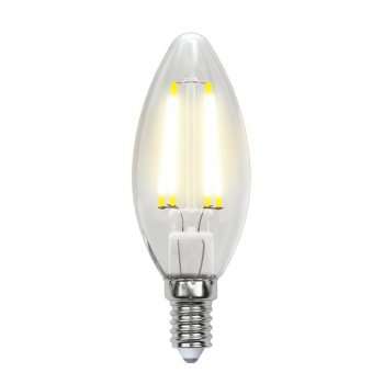 Лампа светодиодная филаментная (UL-00002196) Uniel E14 6W 3000K прозрачная LED-C35-6W/WW/E14/CL GLA01TR