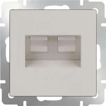 Розетка телефонная RJ-11 и Ethernet RJ-45 слоновая кость WL03-RJ11-45-ivory 4690389046278