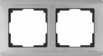 Рамка Metallic на 2 поста глянцевый никель WL02-Frame-02 4690389045912