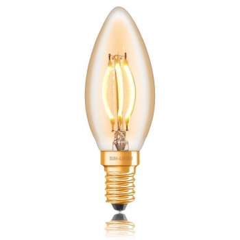 Лампа светодиодная филаментная диммируемая E27 4W 2200K золотая 057-097