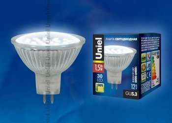 Лампа светодиодная (04013) Uniel GU5.3 1,5W 6400K матовая LED-JCDR-SMD-1,5W/DW/GU5.3 105 Lm