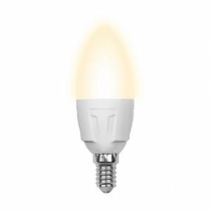 Лампа светодиодная (10214) E14 6W 3000K свеча матовая LED-C37-6W/WW/E14/FR/O