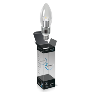 Лампа светодиодная диммируемая E27 5W 4100K свеча прозрачная HA103202205-D
