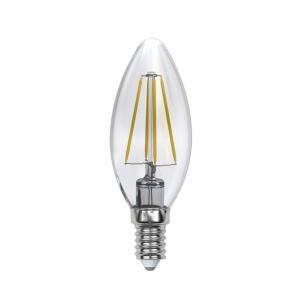 Лампа светодиодная (09427) E14 5W 3000K свеча прозрачная LED-C35-5W/WW/E14/CL PLS02WH
