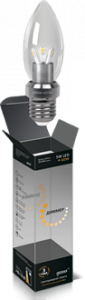 Лампа светодиодная диммируемая E27 5W 2700K свеча прозрачная HA103202105-D