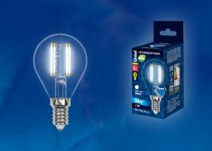 Лампа светодиодная (UL-00001371) E14 6W 4000K шар прозрачный LED-G45-6W/NW/E14/CL PLS02WH