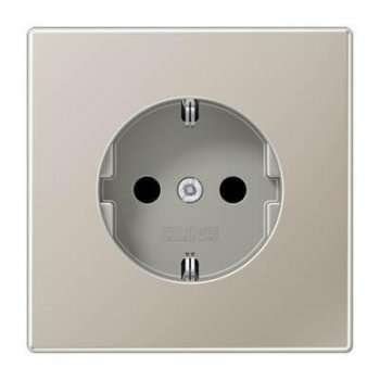 Розетка Schuko 16A 250V блестящий дуропласт Jung LS 990 edelstahl ES1521