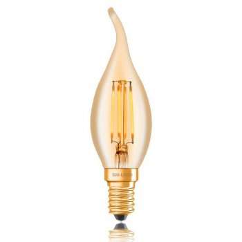 Лампа светодиодная филаментная диммируемая E14 4W 2200K золотая 057-349