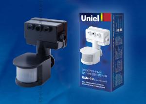 Датчик движения (02641) Uniel USN-10-180R-1200W-3LUX-12M-0,6-1,5m/s-BL