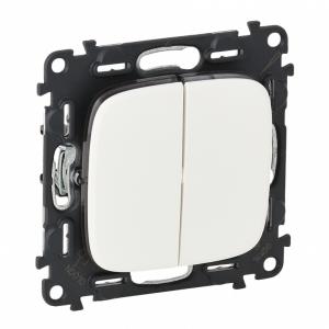 Переключатель двухклавишный Legrand Valena Allure 10А 250В белый 752708