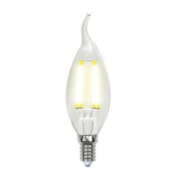 Лампа светодиодная филаментная (UL-00002199) Uniel E14 6W 3000K прозрачная LED-CW35-6W/WW/E14/CL GLA01TR