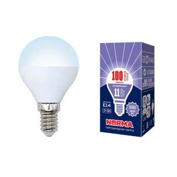 Лампа светодиодная (UL-00003830) E14 11W 6500K матовая LED-G45-11W/DW/E14/FR/NR