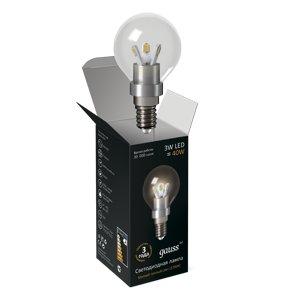 Лампа светодиодная 3W E14 4100K шар прозрачный HA105201203