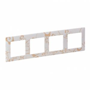 Рамка 4-постовая Legrand Valena Life Ампир белый 754104