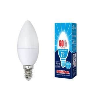 Лампа светодиодная (UL-00003795) E14 7W 4000K матовая LED-C37-7W/NW/E14/FR/NR
