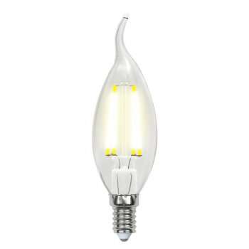 Лампа светодиодная филаментная (UL-00002229) Uniel E14 6W 4000K прозрачная LED-CW35-6W/NW/E14/CL GLA01TR