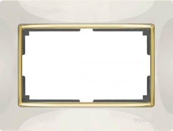 Рамка Snabb для двойной розетки слоновая кость/золото WL03-Frame-01-DBL-ivory/GD 4690389083853