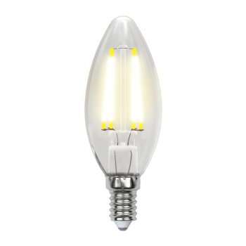 Лампа светодиодная филаментная (UL-00003247) Uniel E14 7,5W 4000K прозрачная LED-C35-7,5W/NW/E14/CL GLA01TR