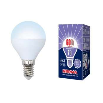 Лампа светодиодная (UL-00003818) E14 7W 6500K матовая LED-G45-7W/DW/E14/FR/NR