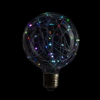 Лампа светодиодная филаментная E27 1,5W RGB прозрачная 057-073