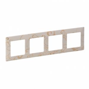 Рамка 4-постовая Legrand Valena Life Ампир бежевый 754114