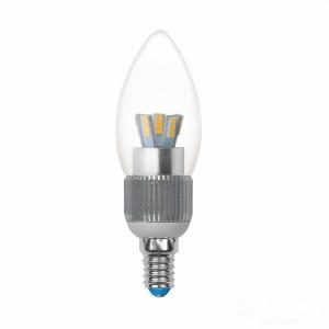 Лампа светодиодная диммируемая (08746) E14 5W 4500K свеча прозрачная LED-C37P-5W/NW/E14/CL/DIM