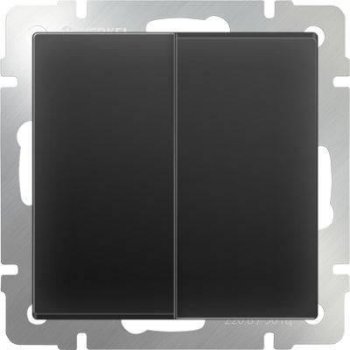 Выключатель двухклавишный черный матовый WL08-SW-2G 4690389054150