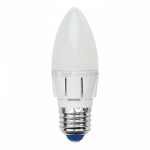 Лампа светодиодная диммируемая (08689) E27 6W 4500K свеча матовая LED-C37-6W/NW/E27/FR/DIM
