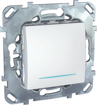 Выключатель одноклавишный кнопочный с подсветкой Schneider Electric Unica MGU5.206.18NZD