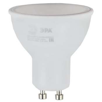 Лампа светодиодная ЭРА GU10 5W 2700K матовая ECO LED MR16-5W-827-GU10