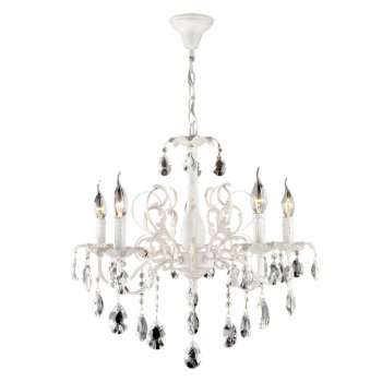 Подвесная люстра Eurosvet Kiva 3113/5 белый с золотом/прозрачный хрусталь Strotskis