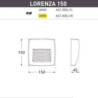 Уличный настенный светодиодный светильник Fumagalli Lorenza AS1.000.000.LXJ1L