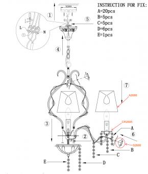 Подвесная люстра Odeon Light Padma 2686/6