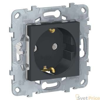 Розетка Schneider Electric Unica New с/з без шторок 16A 250V NU503654