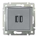 Розетка USB двойная Legrand Valena 240V/5V 2400mA алюминий 770270