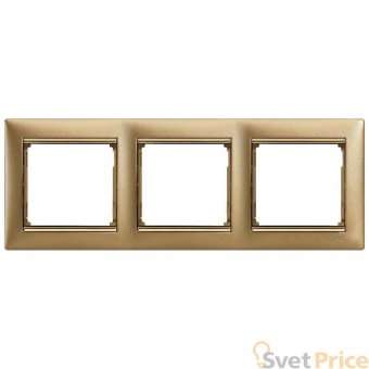 Рамка 3-постовая Legrand Valena матовое золото 770303