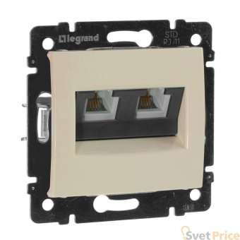 Розетка телефонная 2хRJ11 Legrand Valena слоновая кость 774339