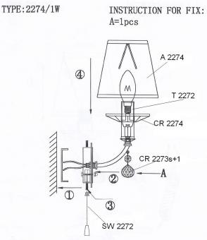 Бра Odeon Light Kvinta 2274/1W