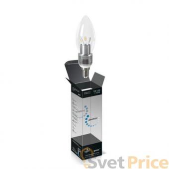 Лампа светодиодная диммируемая E14 5W 4100K свеча прозрачная HA103201205-D