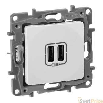 Розетка 2хUSB Legrand Etika белая 672294