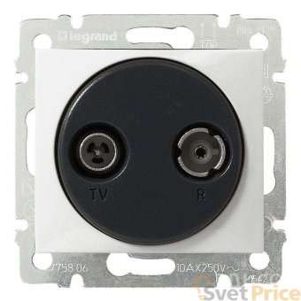 Розетка TV-R оконечная Legrand Valena белая 774433