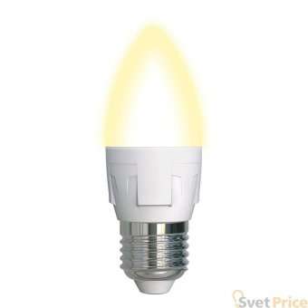 Лампа светодиодная диммируемая (UL-00004297) Uniel E27 7W 3000K матовая LED-C37 7W/3000K/E27/FR/DIM PLP01WH