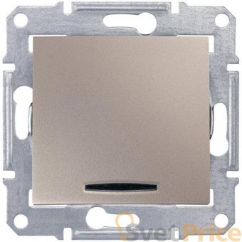 Переключатель одноклавишный с синей подсветкой Schneider Electric Sedna 16A 250V SDN1500268