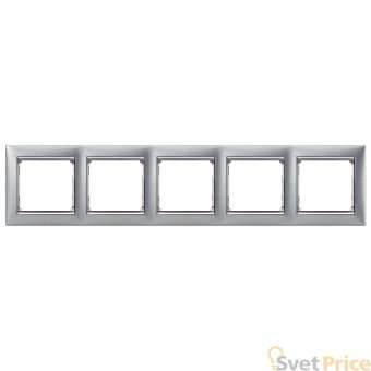 Рамка 5-постовая Legrand Valena алюминий матовый 770335