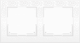 Рамка Flock на 2 поста белая WL05-Frame-02-white 4690389046711