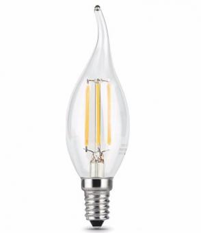 Лампа светодиодная филаментная E14 7W 2700К свеча на ветру прозрачная 104801107